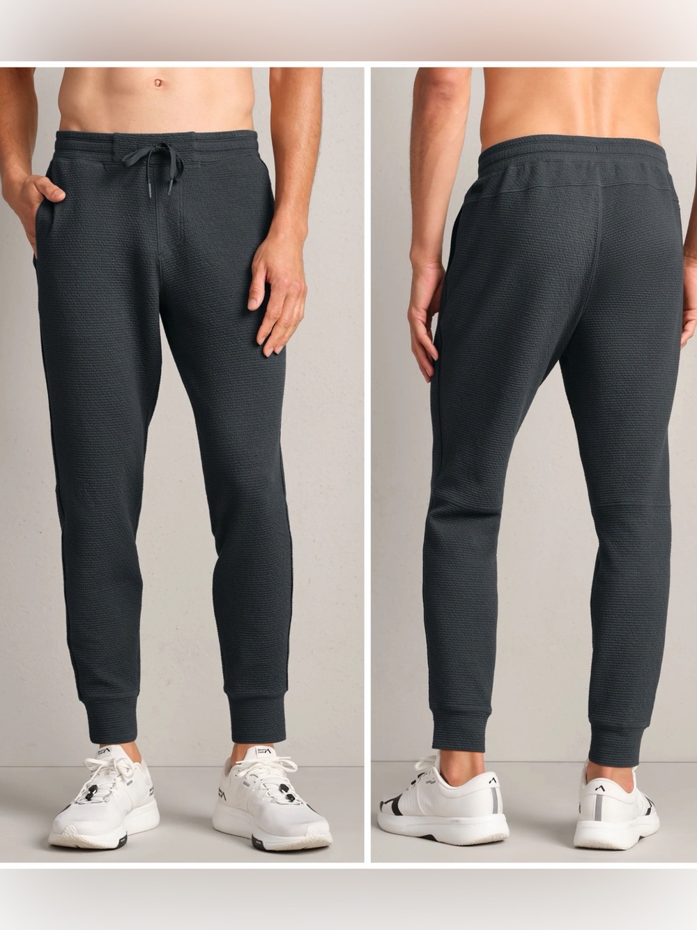 Rhone Mens Tribeca Tech Textured Jogger Pants Beige Style 101630 Sz L - Picture 3 of 9
